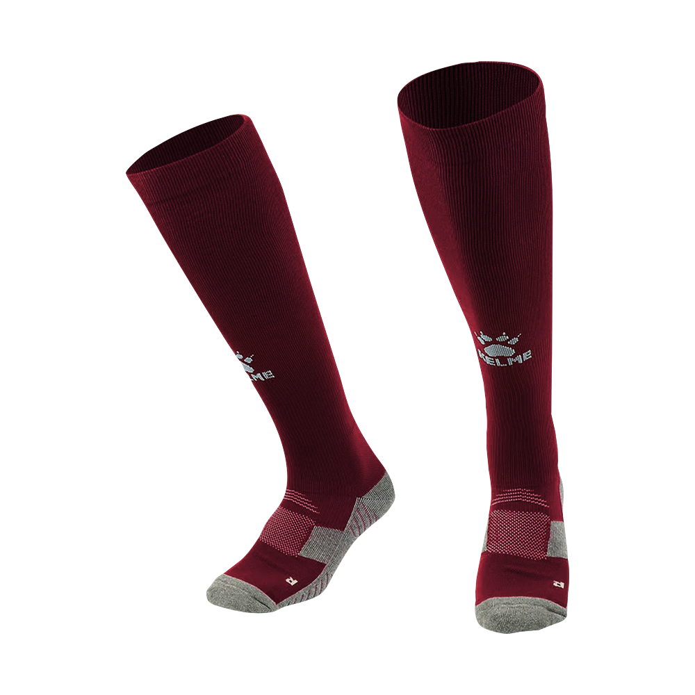 FOOTBALL LENGTH SOCKS(ADULT) WINE RED/WHITE XL